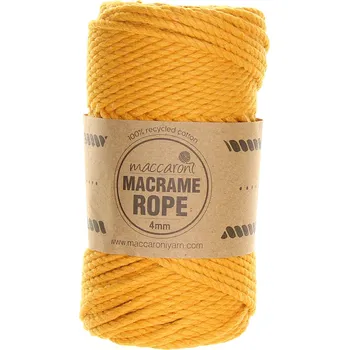 Příze Maccaroni Rope 4 mm hořčicová 408D
