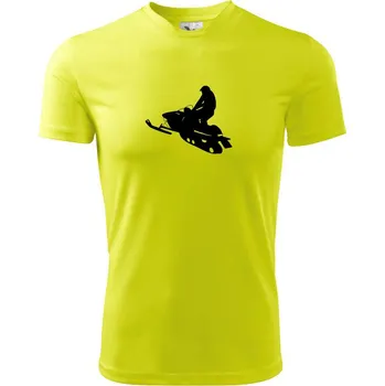 Chlapecké tričko Sněžný skútr - Dětské triko sportovní (dresovina) - 122 cm/6 let ( Neonově žlutá )