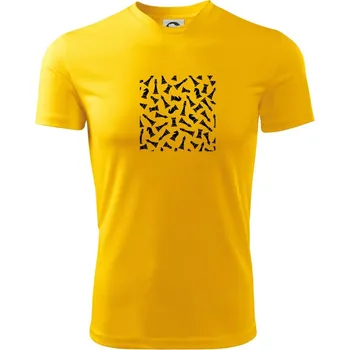 Chlapecké tričko Šachové figurky ve čtverci - Dětské triko sportovní (dresovina) - 146 cm/10 let ( Žlutá )