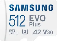 Telefonní příslušenství Samsung EVO Plus micro SDXC 512 GB Class 10 UHS-I + SD adaptér (MB-MC512KA/EU)