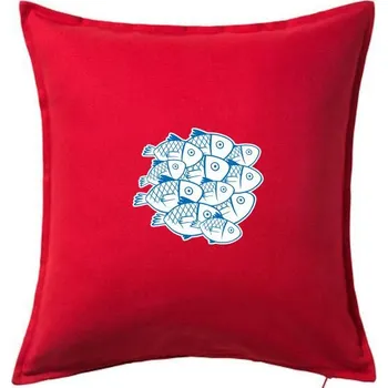 Polštář Hejno ryb - Polštář 50x50 - 50x50 - Pouze potah ( Červená )