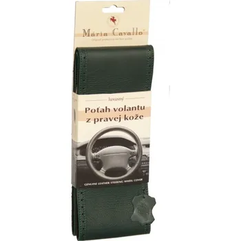 Potah na volant Kožený potah volantu Maria Cavallo tmavě zelený ( 37-39 cm)