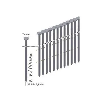 Hřebík Prebena Hladké hřebíky CNW (3,1) do hřebíkovaček Prebena, délka 80 mm pozink