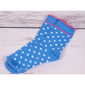 Dámské ponožky CNB BERLIN Ponožky DE 54330 modrorůžové s bílými srdíčky velikosti ponožek: 23-25 (EUR vel. 35-38)