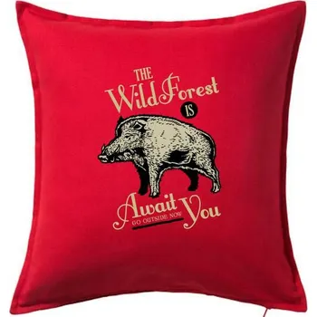 Polštář Wild forest divočák - Polštář 50x50 - 50x50 - Pouze potah ( Červená )
