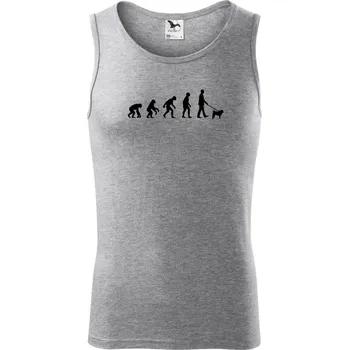 Evoluce pes Mops (muž-žena) - Tílko pánské Core - S ( Tmavě šedý melír )