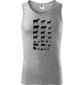 Zvířátka z vesnice - Tílko pánské Core - S ( Tmavě šedý melír )