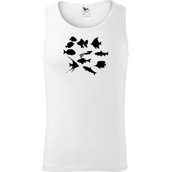 Potápeč ryby čtverec - Tílko pánské Core - S ( Bílá )