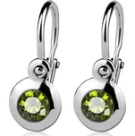Šperky4U Dětské náušnice stříbrné, zirkon olivín - CS1030-OL