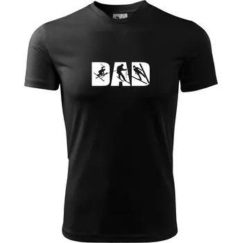 Chlapecké tričko Ski dad - Dětské triko sportovní (dresovina) - 122 cm/6 let ( Černá )