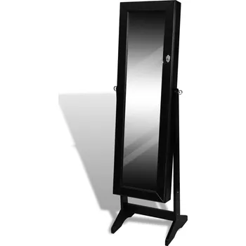 Toaletní stolek Zrcadlo se šperkovou skříní černé