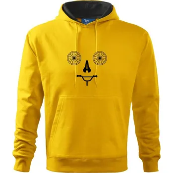 Pánská mikina Složený cyclo obličej - Mikina pánská Cape s kapucí - 2XL ( Žlutá )