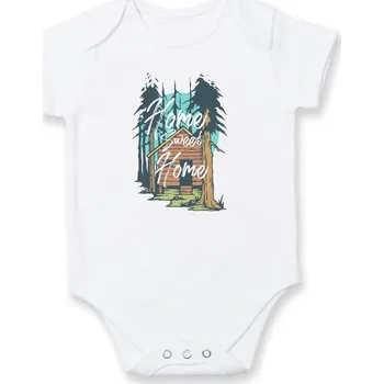 Kojenecké oblečení Home sweet home - kreslený - Body kojenecké s krátkým rukávem - Krátký r. 12-18 měs ( Bílá )