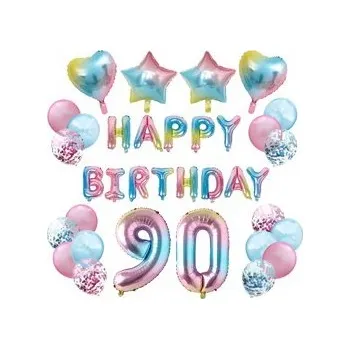 Balónek Balónkový set HB duhový číslo 90, 23ks