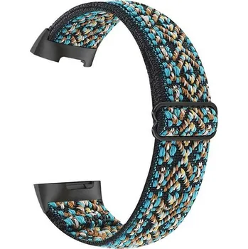 Ostatní příslušenství k chytrým hodinkám eses Elastický řemínek pro Fitbit Charge 5 a 6 - Vzorovaný, hnědo tyrkysový