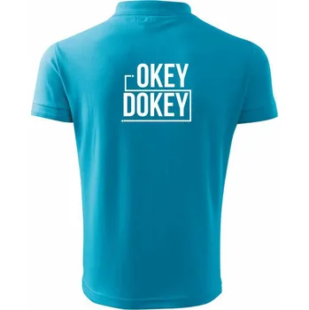 Pánská košile Okey Dokey - Polokošile pánská Pique Polo 203 - 2XL ( Světlý tyrkys )
