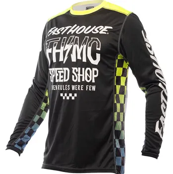 Moto dres Fasthouse Grindhouse Brute Jersey Black High Viz Velikost: M