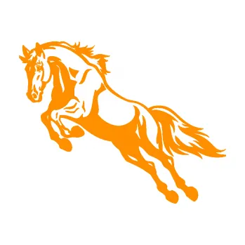 Samolepící dekorace Kůň 050 levá ve skoku (06 - oranžová) SAMOLEPKA NA AUTO, NÁLEPKA, FÓLIE, POLEP, TUNING, VLASTNÍ TEXT, TISK, AUTOSAMOLEPKY.cz, POLEPY, OBRÁZEK, LOGO, 3D STICKERS