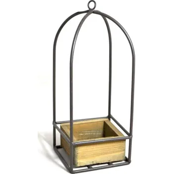 Obal na květináč Aranžovací truhlík - kovová klec - 38 cm