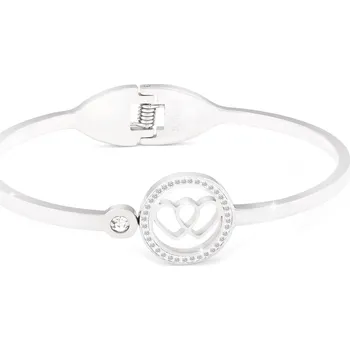 Náramek Ellami VERONA 1962 Náramek s dvojitým srdcem a zirkony Ellami