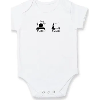 Kojenecký body Problem? Solved! - Rybaření - Body kojenecké s krátkým rukávem - Krátký r. do 3 měs ( Bílá )