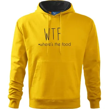 Pánská mikina WTF-where's the food - Mikina pánská Cape s kapucí - XL ( Žlutá )