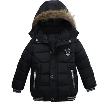 Dětská zimní bunda s kapucí a kožíškem Barva: černá s kožíškem, Velikost: 5T