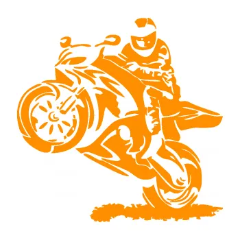 Samolepící dekorace Motorkář 010 levá (06 - oranžová) SAMOLEPKA NA AUTO, NÁLEPKA, FÓLIE, POLEP, TUNING, VLASTNÍ TEXT, TISK, AUTOSAMOLEPKY.cz, POLEPY, OBRÁZEK, LOGO, 3D STICKERS