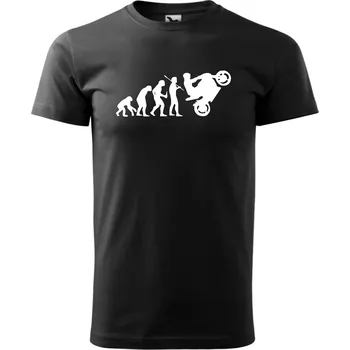 Fenomeno Pánské tričko Evoluce motorkáře - černé Velikost: 3XL