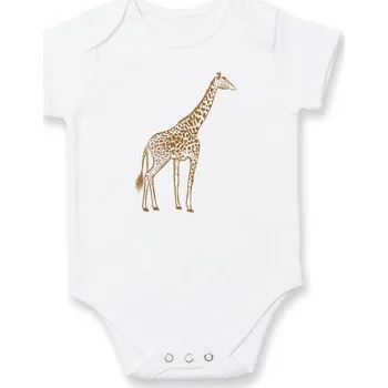 Kojenecký body Žirafa stojící - Body kojenecké s krátkým rukávem - Krátký r. 12-18 měs ( Bílá )