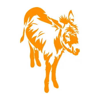 Samolepící dekorace SAMOLEPKA Osel 005 pravá (06 - oranžová) NA AUTO, NÁLEPKA, FÓLIE, POLEP, TUNING, VLASTNÍ TEXT, TISK, AUTOSAMOLEPKY.cz, POLEPY, OBRÁZEK, LOGO, SAMOLEPKY