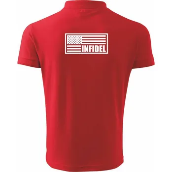 Pánská košile Infidel vlajka - Polokošile pánská Pique Polo 203 - 3XL ( Červená )