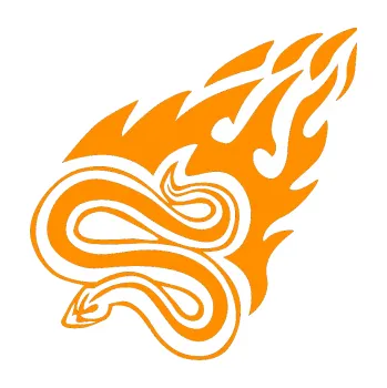 Samolepicí dekorace na vozidlo Animal flames 065 levá had (06 - oranžová) SAMOLEPKA NA AUTO, NÁLEPKA, FÓLIE, POLEP, TUNING, VLASTNÍ TEXT, TISK, AUTOSAMOLEPKY.cz, POLEPY, OBRÁZEK, LOGO, 3D STICKERS