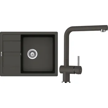 Kuchyňský dřez Set Schock S20-3 (dřez Manhattan D-100 Asphalt + baterie Epos Asphalt)