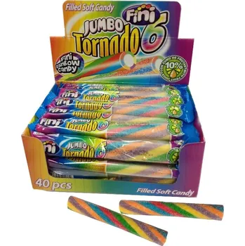 Bonbon Duhový plněný pendrek FINI TORNADO 50 g - kyselý (balení 40 ks) (rainbow pendrek / tornado 6 / sour )