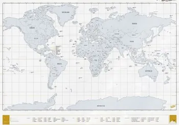 Plakát Luckies Stírací mapa světa Clear Edition 85 x 59,4 cm