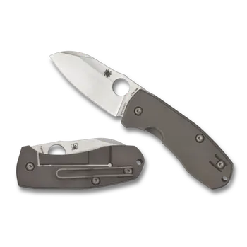 Pracovní nůž Spyderco Techno 2 Titanium, zavírací nůž s klipem C158TIP2