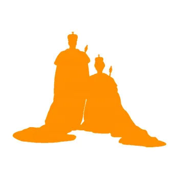 Polep vozidla SAMOLEPKA Král a královna (06 - oranžová) NA AUTO, NÁLEPKA, FÓLIE, POLEP, TUNING, VLASTNÍ TEXT, TISK, AUTOSAMOLEPKY.cz, POLEPY, OBRÁZEK, LOGO, SAMOLEPKY