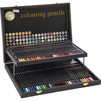 Pastelka RMS Dřevěný malířský kufřík s pastelkami CR0472/A 68 ks