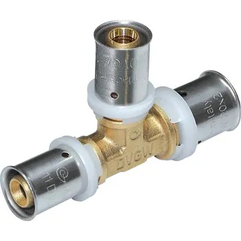Vodovodní potrubí TOPtherm PEXAL T-kus redukovaný 20 x 20 x 16 mm - Lisovací tvarovka (TH) PN10, 100°C 7130202016