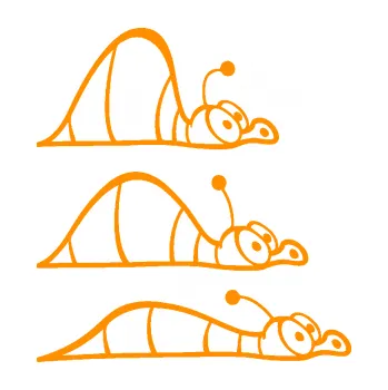 Samolepící dekorace Housenka 001 pravá v pohybu (06 - oranžová) SAMOLEPKA NA AUTO, NÁLEPKA, FÓLIE, POLEP, TUNING, VLASTNÍ TEXT, TISK, AUTOSAMOLEPKY.cz, POLEPY, OBRÁZEK, LOGO, 3D STICKERS