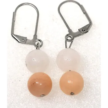 Náušnice Avanturín růžový, naušnice s chir. ocelí