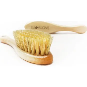 Lullalove Kartáč na suchou hlavičku s žínkou Růžové Květinky