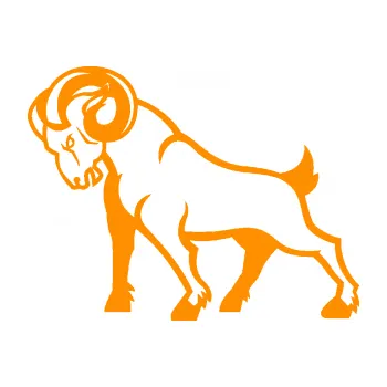 Samolepící dekorace SAMOLEPKA Kozel 002 levá (06 - oranžová) NA AUTO, NÁLEPKA, FÓLIE, POLEP, TUNING, VLASTNÍ TEXT, TISK, AUTOSAMOLEPKY.cz, POLEPY, OBRÁZEK, LOGO, SAMOLEPKY