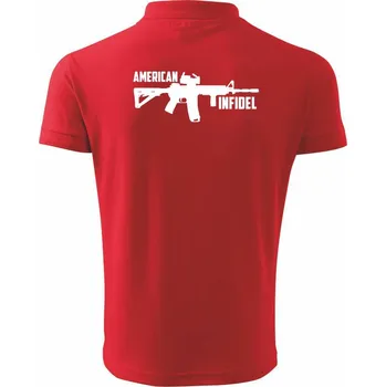 Pánská košile American Infidel - Polokošile pánská Pique Polo 203 - 3XL ( Červená )