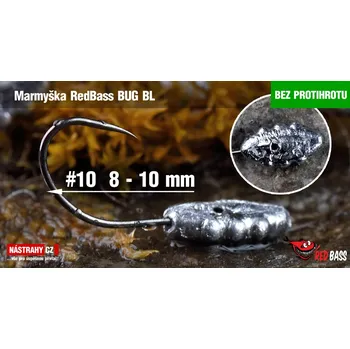 Rybářský háček Bezprotihrotá marmyška RedBass BUG BL #10 - 3 ks - 0,9 g - 3 ks