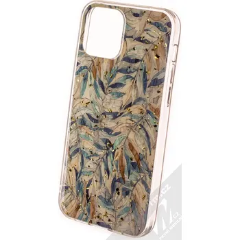 Pouzdro na mobilní telefon 1Mcz Gold Glam Boho TPU ochranný kryt pro Apple iPhone 12 mini béžová zelená (beige green)