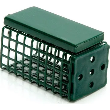 Krmítko pro ryby Krmítko se dnem Feeder hranaté s obratlíkem 25x30x44mm 30g