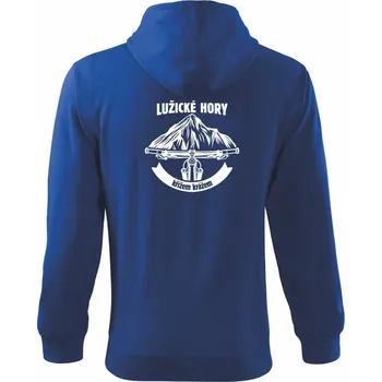 Pánská mikina Lužické hory křížem krážem - Mikina s kapucí na zip trendy zipper - M ( Královská modrá )
