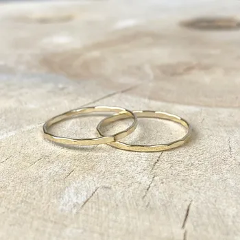 Prsten Gold filled prsten kroužek Hammered Velikost: 9/60